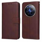 For Realme 12 Pro+ Classic Calf Texture Flip Leather Phone Case(Brown) - 1