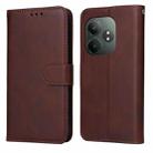 For Realme GT 6 / GT Neo6 SE Classic Calf Texture Flip Leather Phone Case(Brown) - 1