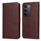 For Realme C75 / Realme 14x Classic Calf Texture Flip Leather Phone Case(Brown) - 1
