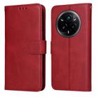 For Realme 14 Pro+ Global Classic Calf Texture Flip Leather Phone Case(Red) - 1