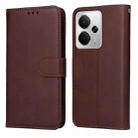 For Realme 14 Global Classic Calf Texture Flip Leather Phone Case(Brown) - 1