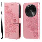 For OPPO Find X6 Pro 7-petal Flowers Embossing Leather Phone Case(Rose Gold) - 1