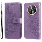 For Huawei Enjoy 60X 7-petal Flowers Embossing Leather Phone Case(Light Purple) - 1