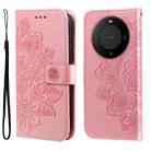 For Huawei Mate 60 Pro 7-petal Flowers Embossing Leather Phone Case(Rose Gold) - 1