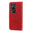 For Huawei Enjoy 70 7-petal Flowers Embossing Leather Phone Case(Red) - 4