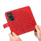 For Huawei Enjoy 70 7-petal Flowers Embossing Leather Phone Case(Red) - 7