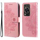For Huawei Enjoy 70 7-petal Flowers Embossing Leather Phone Case(Rose Gold) - 1