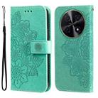 For Huawei Enjoy 70 Pro Seven-petal Flowers Embossing Leather Phone Case(Green) - 1