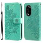 For Huawei nova 13 Pro Seven-petal Flowers Embossing Leather Phone Case(Green) - 1