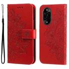 For Huawei nova 13 Pro Seven-petal Flowers Embossing Leather Phone Case(Red) - 1