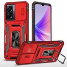 For OPPO A57 4G Armor PC + TPU Camera Shield Phone Case(Red) - 1