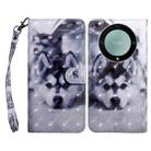 For Honor Magic5 Lite 3D Painted Pattern Leather Phone Case(Husky) - 1