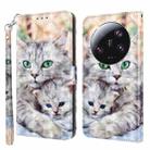 For Xiaomi 13 Ultra 3D Painted Pattern Leather Phone Case(Two Loving Cats) - 1