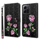 For Xiaomi Redmi Note  12 Pro+ 5G Global 3D Painted Pattern Leather Phone Case(Rose) - 1