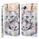 For Xiaomi 12 3D Painted Pattern Leather Phone Case(Two Loving Cats) - 1