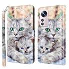For Xiaomi 12 Pro 3D Painted Pattern Leather Phone Case(Two Loving Cats) - 1