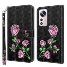 For Xiaomi 12 Pro 3D Painted Pattern Leather Phone Case(Rose) - 1
