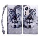 For Xiaomi 12 Pro 3D Painted Pattern Leather Phone Case(Husky) - 1