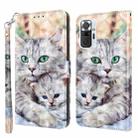 For Xiaomi Redmi Note 10 Pro 3D Painted Pattern Leather Phone Case(Two Loving Cats) - 1