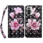 For Xiaomi Redmi Note 10 Pro 3D Painted Pattern Leather Phone Case(Pink Flower) - 1