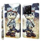 For Xiaomi 13T Pro 3D Painted Pattern Leather Phone Case(Naughty Cat) - 1