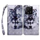 For Xiaomi 13T Pro 3D Painted Pattern Leather Phone Case(Husky) - 1