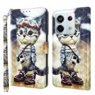 For Xiaomi Redmi Note 13 Pro 5G 3D Painted Pattern Leather Phone Case(Naughty Cat) - 1