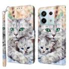 For Xiaomi Redmi Note 13 Pro 5G 3D Painted Pattern Leather Phone Case(Two Loving Cats) - 1