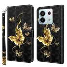 For Xiaomi Redmi Note 13 Pro 5G 3D Painted Pattern Leather Phone Case(Golden Butterfly) - 1