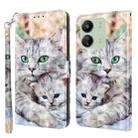 For Xiaomi Redmi 13C 3D Painted Pattern Leather Phone Case(Two Loving Cats) - 1