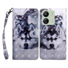 For Xiaomi Redmi 13C 3D Painted Pattern Leather Phone Case(Husky) - 1