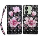 For Xiaomi Redmi 13C 3D Painted Pattern Leather Phone Case(Pink Flower) - 1