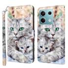 For Xiaomi Redmi Note 13 5G 3D Painted Pattern Leather Phone Case(Two Loving Cats) - 1