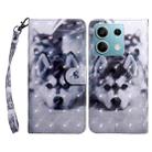 For Xiaomi Redmi Note 13 5G 3D Painted Pattern Leather Phone Case(Husky) - 1