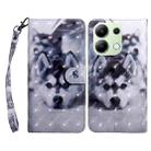 For Xiaomi Redmi Note 13 4G 3D Painted Pattern Leather Phone Case(Husky) - 1