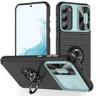 For Samsung Galaxy S23 5G Sliding Camshield Armor Phone Case with Ring Holder(Grey Green Black) - 1