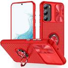For Samsung Galaxy S23 5G Sliding Camshield Armor Phone Case with Ring Holder(Red) - 1