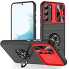 For Samsung Galaxy S23 5G Sliding Camshield Armor Phone Case with Ring Holder(Red Black) - 1