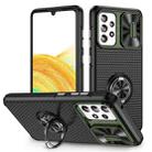 For Samsung Galaxy A33 Sliding Camshield Armor Phone Case with Ring Holder(Army Green Black) - 1