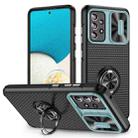 For Samsung Galaxy A52 Sliding Camshield Armor Phone Case with Ring Holder(Grey Green Black) - 1