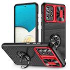 For Samsung Galaxy A52 Sliding Camshield Armor Phone Case with Ring Holder(Red Black) - 1