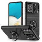 For Samsung Galaxy A52 Sliding Camshield Armor Phone Case with Ring Holder(Black) - 1