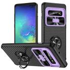 For Samsung Galaxy S10+ Sliding Camshield Armor Phone Case with Ring Holder(Purple Black) - 1