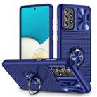 For Samsung Galaxy S21 FE 5G Sliding Camshield Armor Phone Case with Ring Holder(Blue) - 1