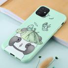 For iPhone 11 TPU Mobile Phone Case(Bright Green Lotus Leaf Bear) - 1