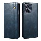 For Realme C55 Oil Wax Crazy Horse Texture Leather Phone Case(Blue) - 1