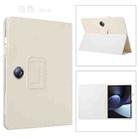 For OPPO Pad 2 2023 Litchi Texture Leather Tablet Case(White) - 1