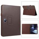 For OPPO Pad 2 2023 Litchi Texture Leather Tablet Case(Brown) - 1