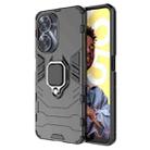 For Realme C55 Shockproof PC + TPU Holder Phone Case(Black) - 1