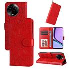 For Realme C67 5G Global / 11 5G Taiwan Version Embossed Sunflower Leather Phone Case(Red) - 1